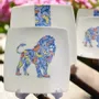 Gifts - Limited Edition: Set of 12 Customizable Porcelain Plates - WAX Wedding Flowers & Symbolic Animal Motifs - KEMI HOME ART