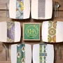 Gifts - Limited Edition: Customizable Set of 12 Square French Porcelain Plates - Unique Ludo Kouin WAX Pattern - KEMI HOME ART