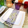 Gifts - Prestige Edition: Set of 12 Customizable Square Porcelain Plates - Unique WAX Billionaire Pattern - KEMI HOME ART