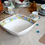 Gifts - Customizable Porcelain Bowl - 'Wedding Flowers' Wax Motif - African Elegance for Your Table - KEMI HOME ART