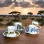 Gifts - Limited Edition: Set of 4 Customizable African WAX Coffee Cups in Fine French Porcelain - KEMI HOME ART