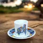 Gifts - Limited Edition: Set of 4 Customizable African WAX Coffee Cups in Fine French Porcelain - KEMI HOME ART
