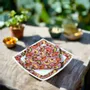 Gifts - Red WAX Sparkle: Customizable French Porcelain Plate Set - Unique Wedding Floral Motifs - KEMI HOME ART