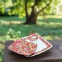 Gifts - Red WAX Sparkle: Customizable French Porcelain Plate Set - Unique Wedding Floral Motifs - KEMI HOME ART
