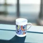 Gifts - Autumn Awakening: Customizable Fine Porcelain Breakfast Set - Unique 'Wedding Flowers' WAX Blue Pattern - KEMI HOME ART