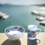 Gifts - Autumn Awakening: Customizable Fine Porcelain Breakfast Set - Unique 'Wedding Flowers' WAX Blue Pattern - KEMI HOME ART