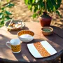 Gifts - Cultural Awakening: Customizable French Porcelain Breakfast Set, Ntshak Kuba Motif - Unique and Elegant Craftsmanship - KEMI HOME ART