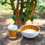 Gifts - Cultural Awakening: Customizable French Porcelain Breakfast Set, Ntshak Kuba Motif - Unique and Elegant Craftsmanship - KEMI HOME ART