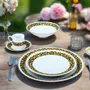 Gifts - Limited Edition: Customizable Set of 6 Fine Porcelain Plates - Yellow Macaroni WAX Pattern, Unique French Craftsmanship - KEMI HOME ART