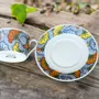 Gifts - Lovers' Tea Set: Customizable Porcelain Cup & Saucer - Exclusive 'Wedding Flowers' Wax Pattern - KEMI HOME ART