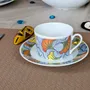 Gifts - Lovers' Tea Set: Customizable Porcelain Cup & Saucer - Exclusive 'Wedding Flowers' Wax Pattern - KEMI HOME ART