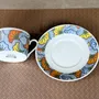 Gifts - Lovers' Tea Set: Customizable Porcelain Cup & Saucer - Exclusive 'Wedding Flowers' Wax Pattern - KEMI HOME ART