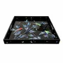 Plateaux - Plateau  carré en laque noire  " Jardin des merveilles" - PARADISIO IMAGINARIUM