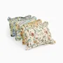 Fabric cushions - BLOCK-PRINTED RUFFLED CUSHION COVER - MUSTURD VANA - CRAFT BOAT