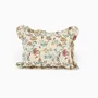 Fabric cushions - BLOCK-PRINTED RUFFLED CUSHION COVER - MUSTURD VANA - CRAFT BOAT
