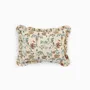 Fabric cushions - BLOCK-PRINTED RUFFLED CUSHION COVER - MUSTURD VANA - CRAFT BOAT