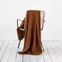 Throw blankets - Linen waffle throw blanket in Cinnamon - MAGICLINEN