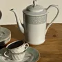 Tea and coffee accessories - Porcelain teapot from Bavaria Germany blue border - OFFICE OBJETS