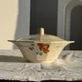 Platter and bowls - Sarreguemines tureen with antique lid with rose pattern D33 H28 - OFFICE OBJETS