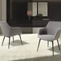 Chaises - Chaise en tissu gris - ANGEL CERDÁ