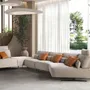 Sofas - Left-hand modular chaise longue sofa in sand fabric - ANGEL CERDÁ