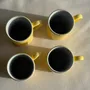Mugs - Set of 4 Italian espresso cups and vintage yellow saucers - OFFICE OBJETS
