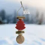 Savons - Tresse 1 Sapin Fruit Rouge avec Rond Bois Gravé "sapin de noël" - FABRIQUE LOMAELLE