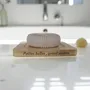Soaps - Personalized Bamboo Soap Dish "Little Bubbles...Big Smile." - FABRIQUE LOMAELLE