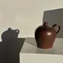 Vases - Jarre ronde en grès brun brillant H17 - OFFICE OBJETS