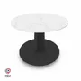 Coffee tables - ROUND COFFEE TABLE WITH SWAN MARBLE DECOR - DECO-GEM