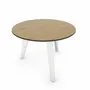 Coffee tables - ROUND COFFEE TABLE WITH EPSILON LIGHT OAK DECOR - DECO-GEM