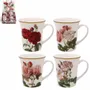 Tasses et mugs - set 4 mugs redoute rose mix - KARENA INTERNATIONAL