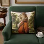 Linge - Bestiaire Aritocratique 1 Lord Lion - Housse Coussin Velours 45cm x 45cm - LAURE WELFLING - DJEBELI