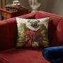Linge - Bestiaire Aritocratique 2 Mademoiselle de Carlin - Housse Coussin Velours 45cm x 45cm - LAURE WELFLING - DJEBELI