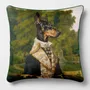 Linge - Bestiaire Aristocratique 3 (Le Comte de Doberman) — Housse Coussin Velours 45cm x 45cm - LAURE WELFLING - DJEBELI
