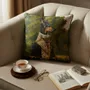 Linge - Bestiaire Aristocratique 3 (Le Comte de Doberman) — Housse Coussin Velours 45cm x 45cm - LAURE WELFLING - DJEBELI