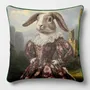 Linens - Aristocratic Bestiary 4 (Marchioness Bunnyworth) — Velvet Cushion Cover 45cm x 45cm - LAURE WELFLING - DJEBELI