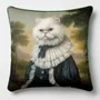 Linge - Bestiaire Aristocratique 12 (Monsieur de Félin) — Housse Coussin Velours 45cm x 45cm - LAURE WELFLING - DJEBELI