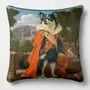 Linge - Bestiaire Aristocratique 14 (Monsieur Valhund) — Housse Coussin Velours 45cm x 45cm - LAURE WELFLING - DJEBELI