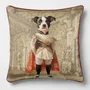 Linge - Bestiaire Aristocratique 34 (Le Général Jack Russell) — Housse Coussin Velours 45cm x 45cm - LAURE WELFLING - DJEBELI