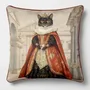 Linge - Bestiaire Aristocratique 36 (La Reine Minou) — Housse Coussin Velours 45cm x 45cm - LAURE WELFLING - DJEBELI