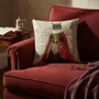 Linge - Bestiaire Aristocratique 36 (La Reine Minou) — Housse Coussin Velours 45cm x 45cm - LAURE WELFLING - DJEBELI