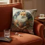 Linge - Bestiaire Aristocratique 38 (Lady Renard Roux) — Housse Coussin Velours 45cm x 45cm - LAURE WELFLING - DJEBELI