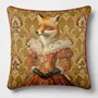 Linge - Bestiaire Aristocratique 50 (La Lady Renarde) — Housse Coussin Velours 45cm x 45cm - LAURE WELFLING - DJEBELI