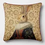 Linge - Bestiaire Aristocratique 52 (La Marquise Lapine) — Housse Coussin Velours 45cm x 45cm - LAURE WELFLING - DJEBELI