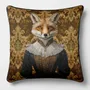 Linens - Aristocratic Bestiary 53 (Lady Redfox) — Velvet Cushion Cover 45cm x 45cm - LAURE WELFLING - DJEBELI