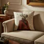 Linge - Bestiaire Aristocratique 62 (La Comtesse Grand Danois) — Housse Coussin Velours 45cm x 45cm - LAURE WELFLING - DJEBELI
