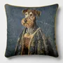 Linge - Bestiaire Aristocratique 43 (Madame d´Airedale) — Housse Coussin Velours 45cm x 45cm - LAURE WELFLING - DJEBELI