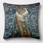 Linens - Aristocratic Bestiary 47 (Marquis Purrley) — Velvet Cushion Cover 45cm x 45cm - LAURE WELFLING - DJEBELI