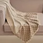 Throw blankets - Checkered Silk Cashmere Boucle Throw : Blair - PASHMA